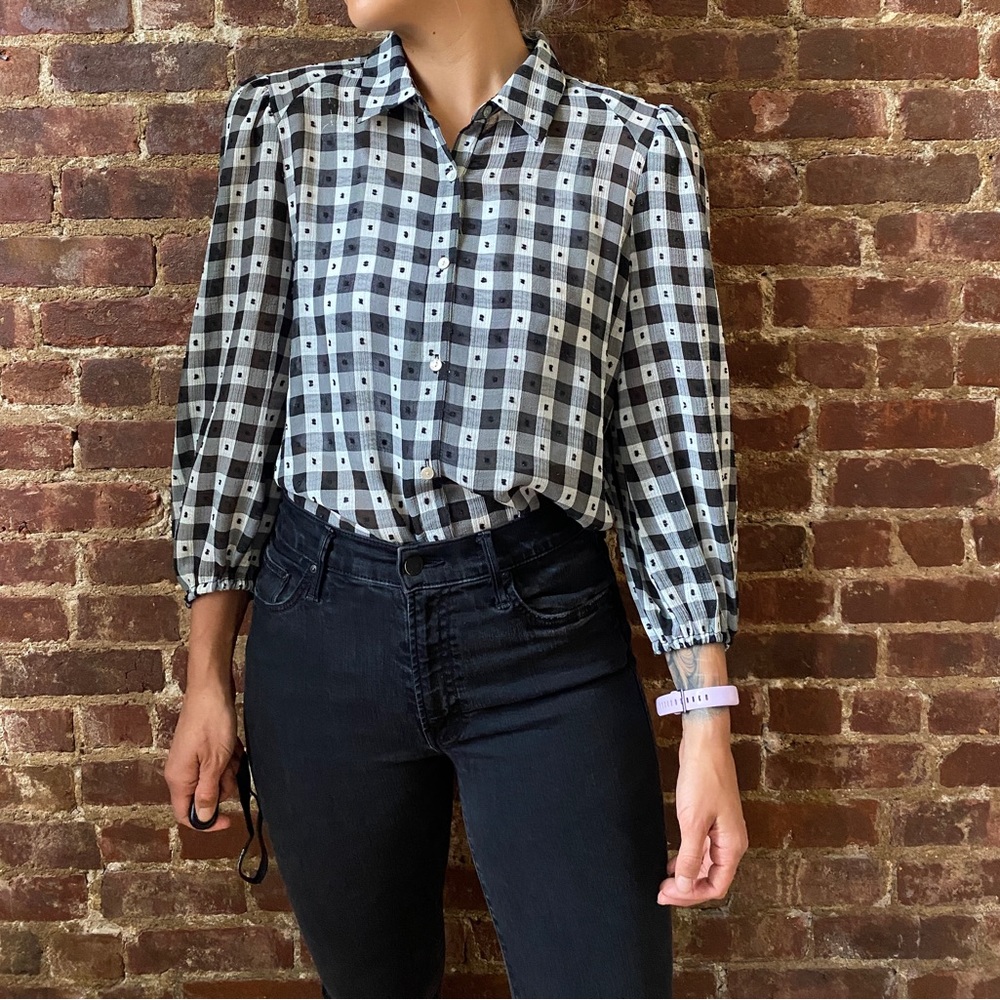 Nanette Lepore gingham blouse